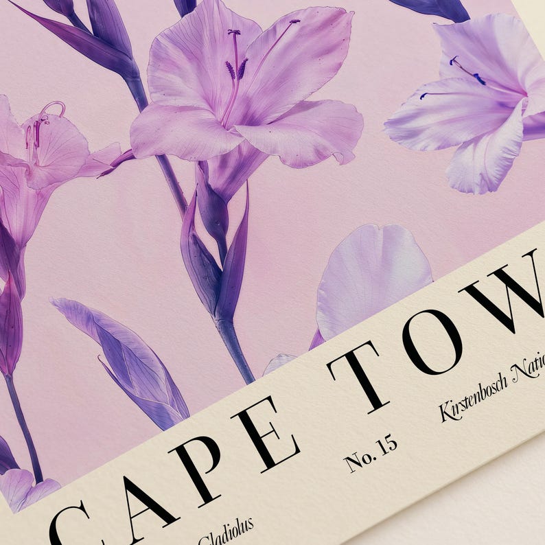 Cape Town Flower Market Poster Floral Print Gladiolus Wall Art PRINTED on Luxury Paper immagine 5