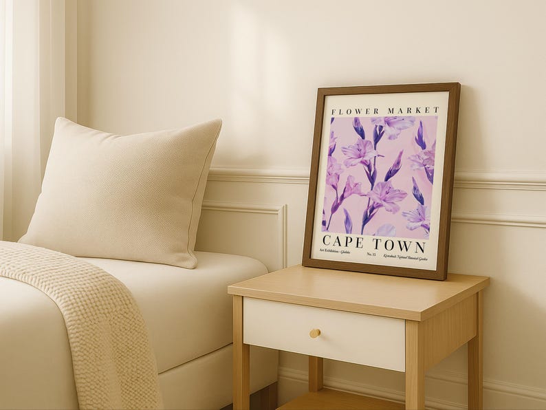 Cape Town Flower Market Poster Floral Print Gladiolus Wall Art PRINTED on Luxury Paper immagine 3