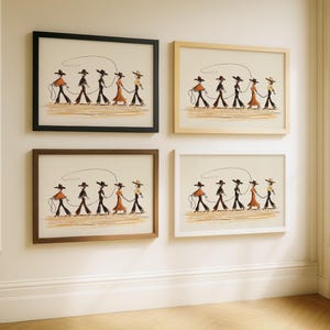 Line Dancing Cowgirls Art Print – Western Wall Art, Boho Cowgirl Decor image 7
