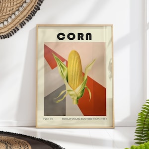 Corn Decorative Kitchen Print Bauhaus Poster Vintage Decoration