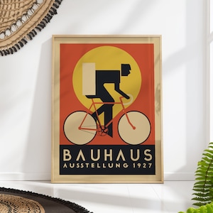 Bauhaus Bicycle Wall Art Mid Century Modern Print for Home Decor PRINTED on Luxury Paper