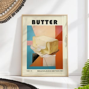 Butter Decorative Kitchen Print Bauhaus Poster Vintage Decoration
