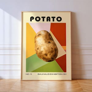 Potato Decorative Kitchen Print Bauhaus Poster Vintage Decoration