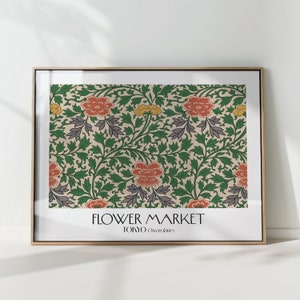 Flower Market Poster Japanese Blossom Tokyo Floral Print Pattern Botanical Wall Art PRINTED on Fine Art Paper