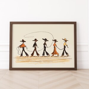 Line Dancing Cowgirls Art Print – Western Wall Art, Boho Cowgirl Decor image 10