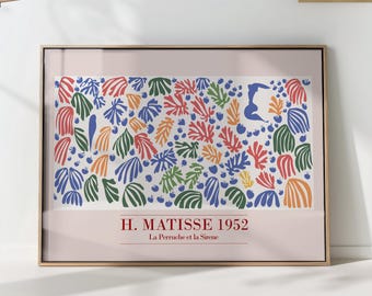 Henri Matisse Art Print: La Perruche et la Sirène, Abstract Colorful Wall Decor