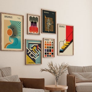 Ensemble de 133 affiches du Bauhaus, impression d'art mural imprimable premium, lot géométrique abstrait minimaliste moderne du milieu du siècle téléchargement numérique image 4