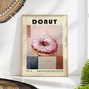 Donut Decorative Kitchen Print Bauhaus Poster Vintage Decoration
