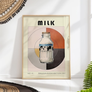 Milk Decorative Kitchen Print Bauhaus Poster Vintage Decoration