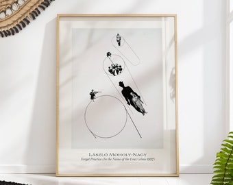Laszlo Moholy Nagy Black & White Print Minimalist Poster Target Practice PRINTED on Luxury Paper
