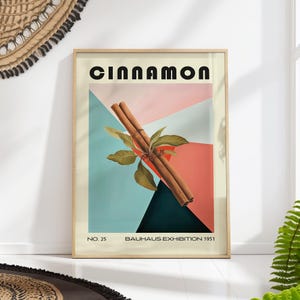 Cinnamon Decorative Kitchen Print Bauhaus Poster Vintage Decoration