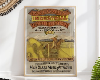 Rodeo Print Western Exhibition Poster Stampede Calgary Original 1912