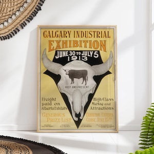 Rodeo Poster Vintage Exhibition Print Stampede Calgary Original 1913