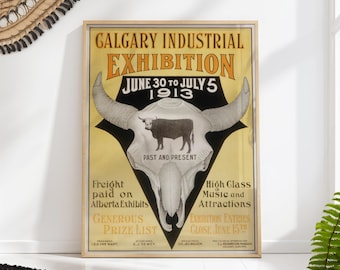 Rodeo Poster Vintage Exhibition Print Stampede Calgary Original 1913