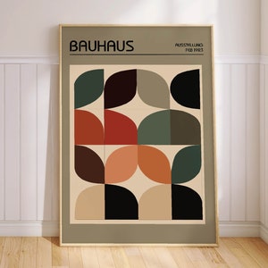 Bauhaus poster PRINTED on luxury paper | mid century modern  minimalist abstract geometric wall art prints | guava leaves swedish folk art