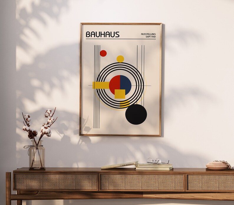 Bauhaus Art Print Vintage Exhibition Poster Modernist Wall Decor Gift