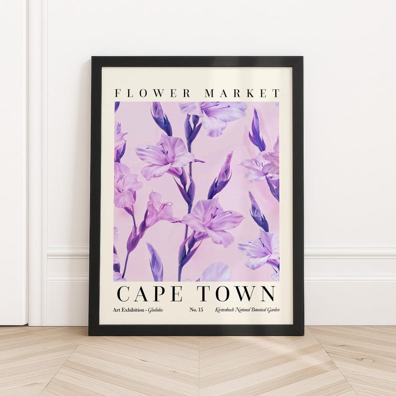 Cape Town Flower Market Poster Floral Print Gladiolus Wall Art PRINTED on Luxury Paper immagine 9