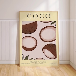 Vintage Coco French Market Poster Retro Kitchen Wall Art Mid-Century Grand Marché Print Unique Gift for Home PRINTED on Luxury Paper