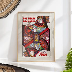 Vintage Las Vegas TWA Travel Print Poster Poker Wall Art Game Room Decor Gift for Gamblers