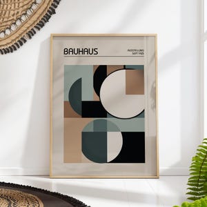 Bauhaus poster PRINTED on luxury paper |  mid century modern  minimalist abstract geometric wall art prints | vintage abstract painting