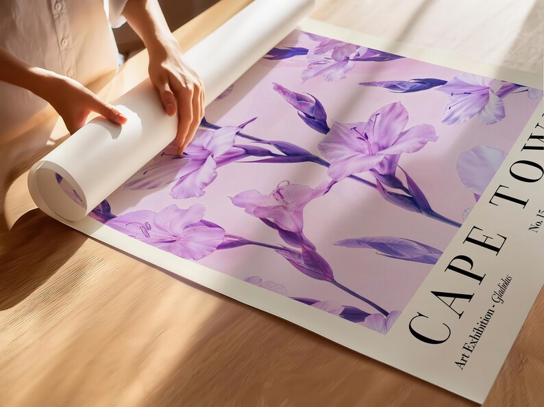 Cape Town Flower Market Poster Floral Print Gladiolus Wall Art PRINTED on Luxury Paper immagine 4