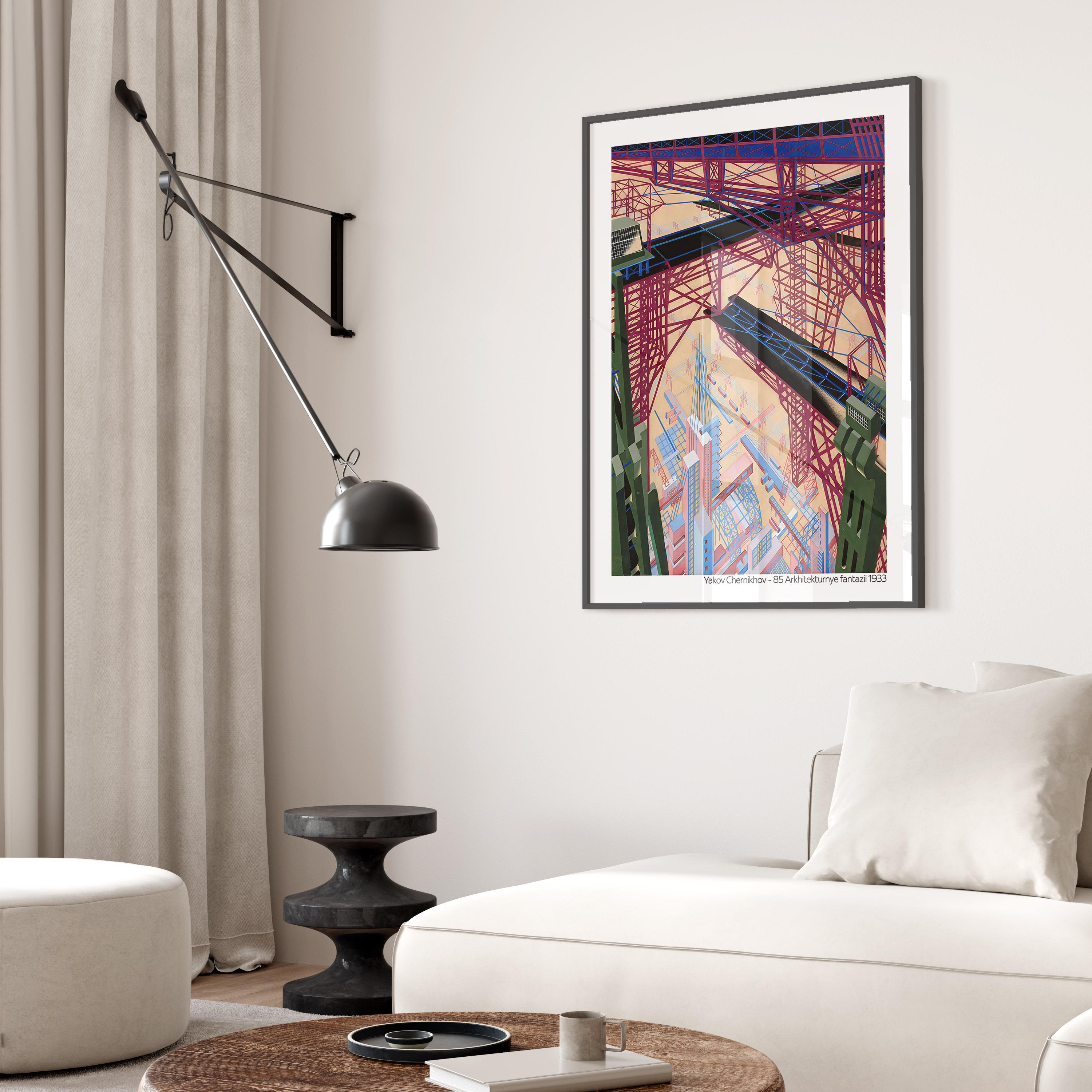 Yakov Chernikov Architecture Fantasy Print – Russian