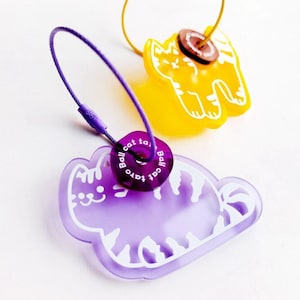 Cat Charm Keychain Kawaii Keychain Small Gift Cute Bag Charm Cat Handbag and Purse Charm Cute Keyring Cat lover Gift