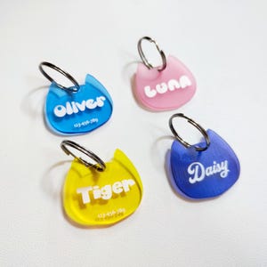Etiqueta de identificación de mascota personalizada Etiqueta de acrílico personalizada para gato Etiqueta linda para gato Regalo para mamá mascota