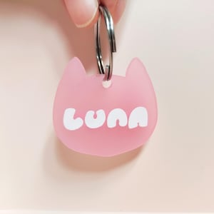 Etiqueta de identificación de mascota personalizada Etiqueta de acrílico personalizada para gato Etiqueta linda para gato Regalo para mamá mascota