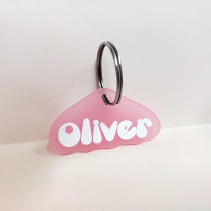 Pet Tag Personalized Custom Acrylic Dog Tag Cute Cat Tag Pet ID Tag Retro Groovy Design Dog Mom Gift Cat Mom Gift Dog Birthday Gift