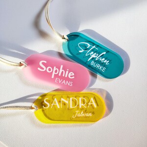 Personalized Acrylic Bag Tag: Custom Name Charm, Luggage ID