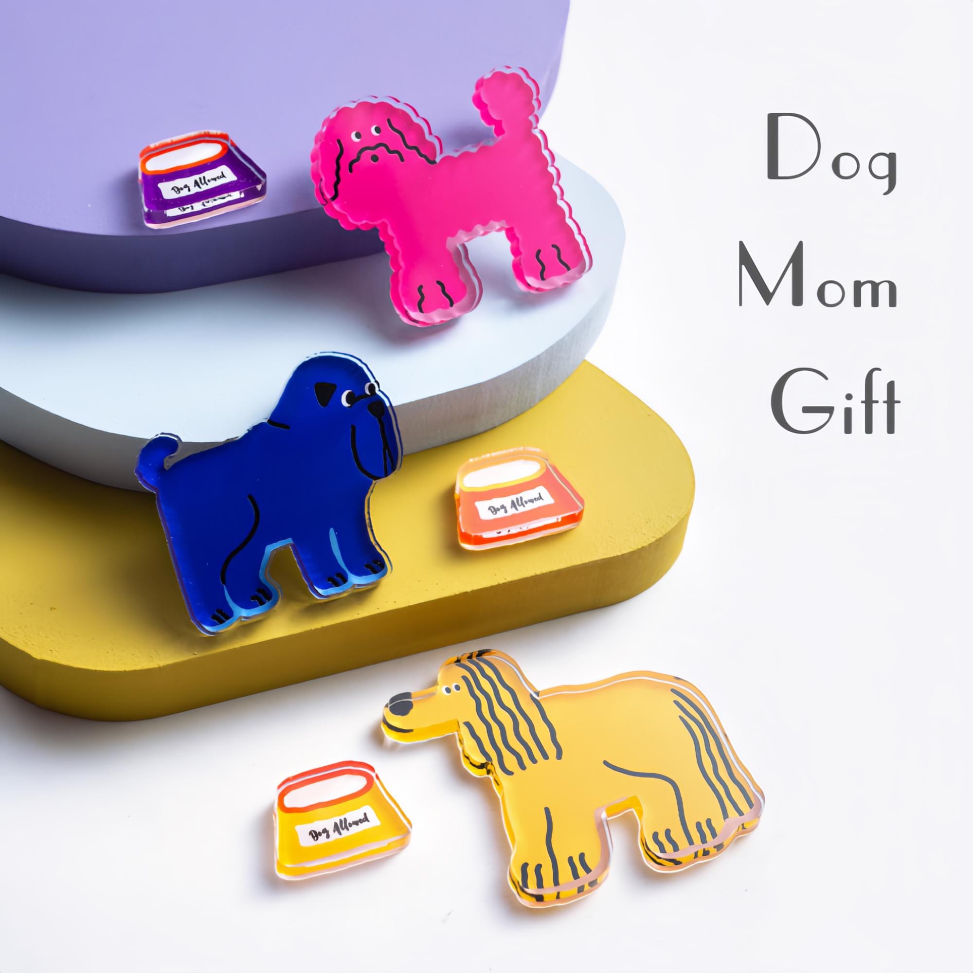 Acrylic Dog Fridge Magnet, Colorful Puppy Illustration Desk Decor - Etsy