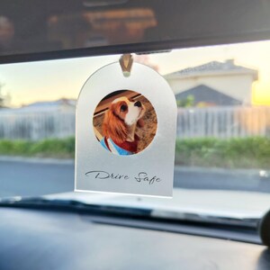 Personalized Photo Car Mirror Charm: Custom Car Hanging Ornament