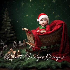 Santas Sleigh Digital Background, Kids, Christmas Digital Backdrop, Christmas Digital Background, Holiday, Toddlers, Digital Backgrounds,PNG