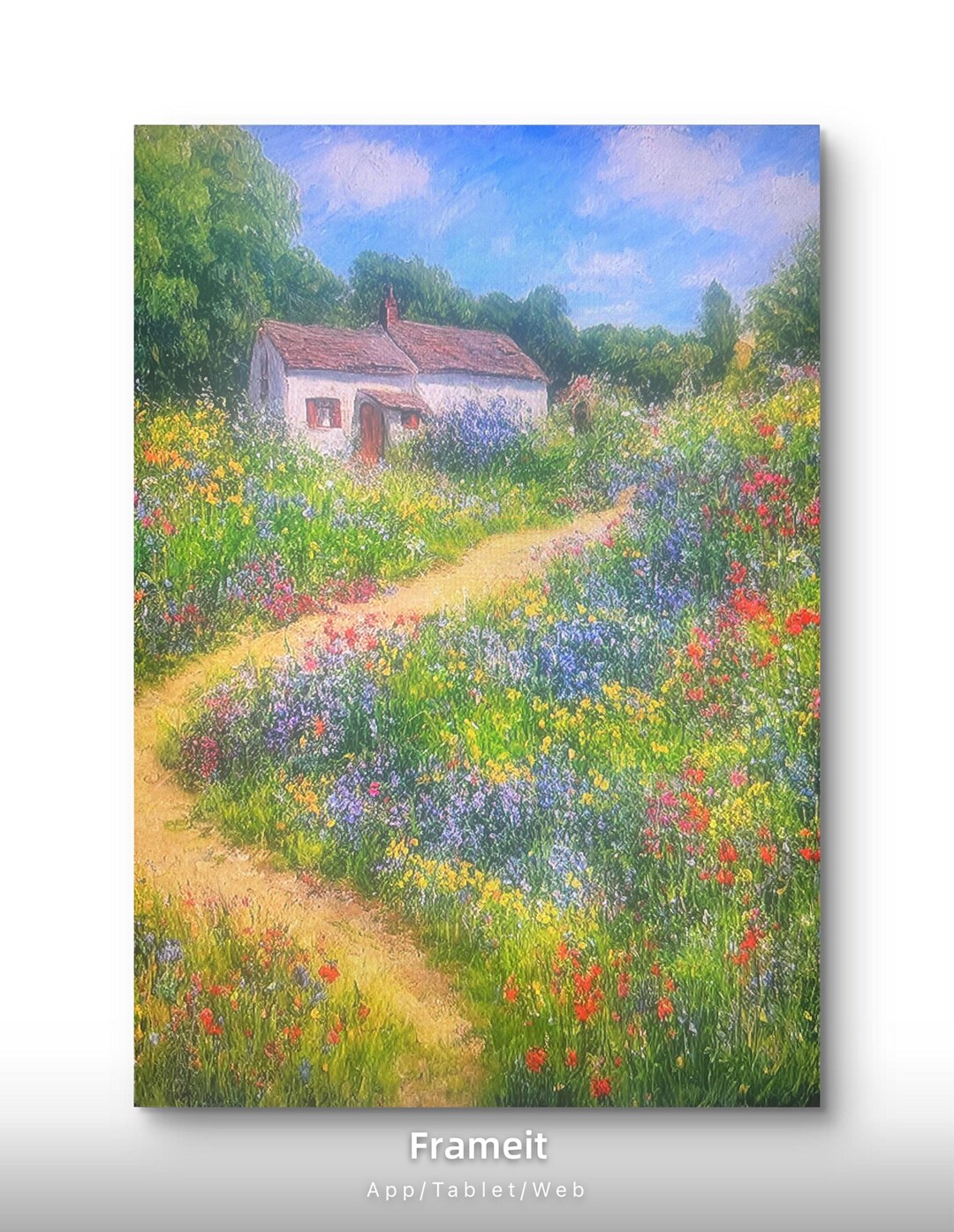 Cottage Garden Wall Art Printable Spring Landscape Painting Print ...