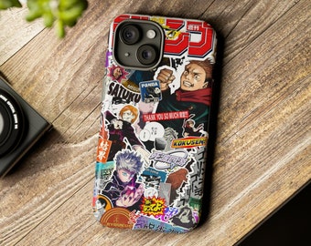 Coque de portable Jujutsu Kaisen pour iPhone 15-11 toutes tailles - Coque de portable JJK Anime