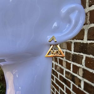 1913 Sorority earrings- Delta Sigma Theta Earrings - HBCU Sorority Earrings - African American Sorority Earrings - Sorority Birthday Gift