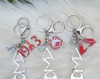 Delta Key Ring - Delta Sigma Theta Key Ring - Sorority Key Ring - DST Key Ring - Sorority Key Ring - 1913 Ring