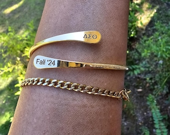 Delta Fall 2024 Adjustable Cuff Bracelet - HBCU Bracelet Delta Sigma Theta Bracelet - DST - Fall 24 - Sorority Jewelry