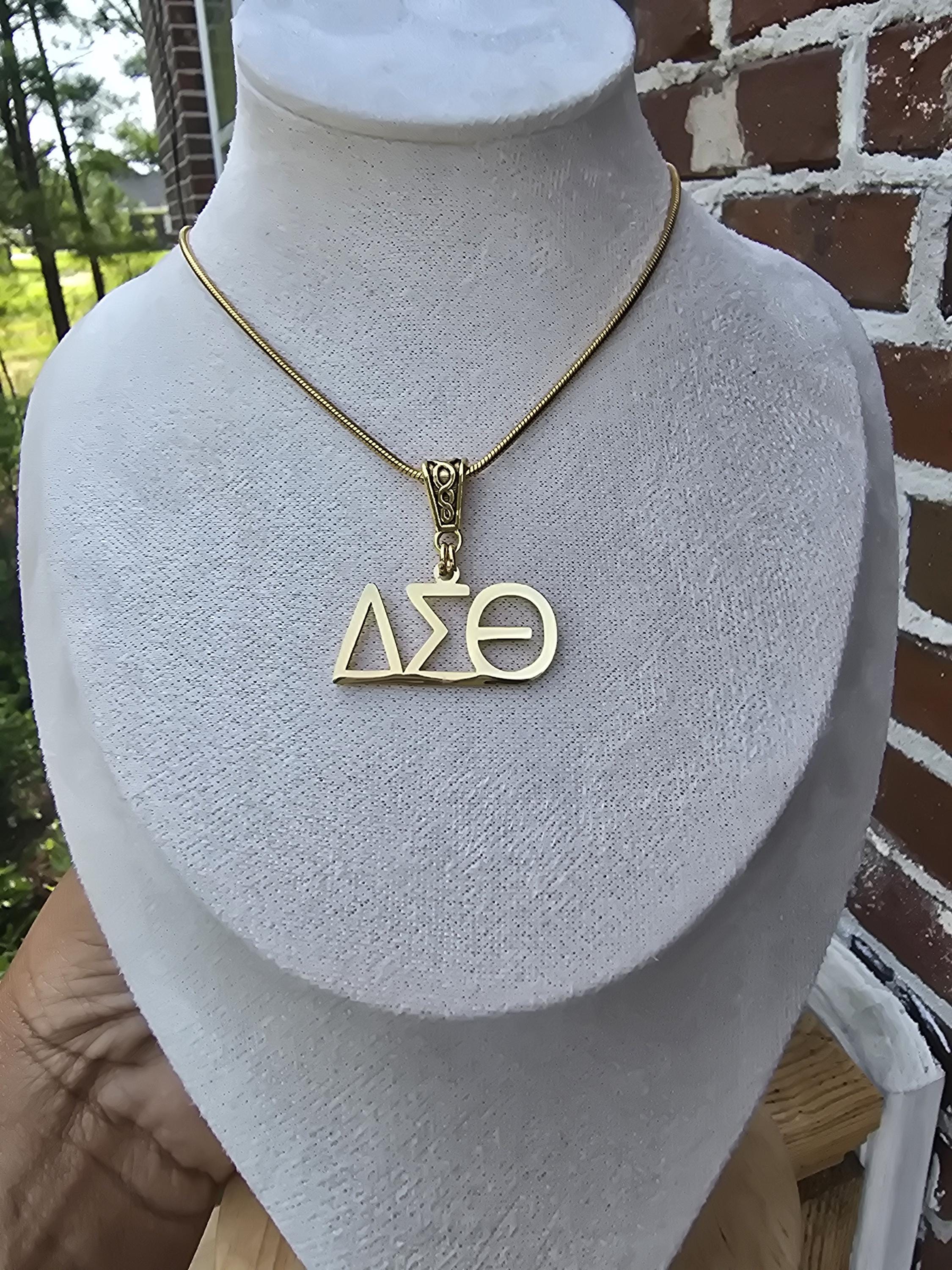 Delta Sigma Theta-ketting ketting groot lettertype - vrouwenclubketting - Delta Jewelry - Delta Sigma Theta-cadeau - HBCU - D9-studentenclubs