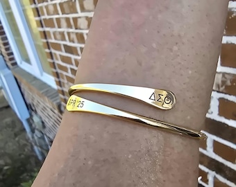 Delta Spring 2025 Adjustable Cuff Bracelet - HBCU Bracelet Delta Sigma Theta Bracelet - DST - Spring 2025 - Sorority Jewelry