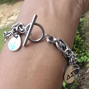 Delta Bracelet - Delta Sigma Theta Bracelet - Sorority Bracelet - Delta 1913 Bracelet - Delta Bracelet in silver & gold