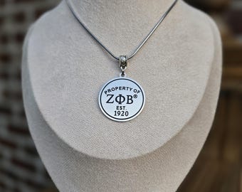 Eigentum der Zeta Halskette - Sorority Halskette - Z Phi B Schmuck - Zeta Phi Beta Geschenk - HBCU - Die Göttlichen Neun Schwesternschaften