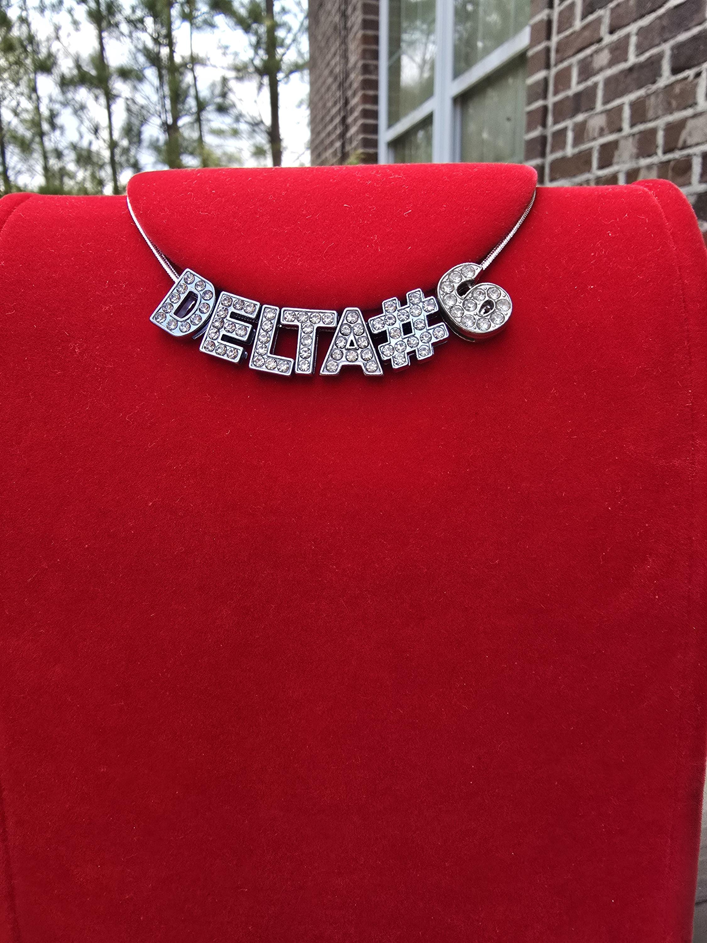 Personalized Delta Sigma Theta Bling Line Number Necklaces - Line ...
