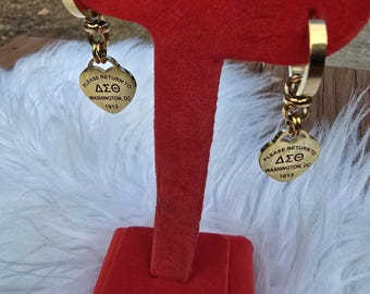 Delta Dangling Hoop Earrings - DST Earrings - Delta Sigma Theta earrings - Sorority Jewelry - Jewelry - FREE SHIPPING