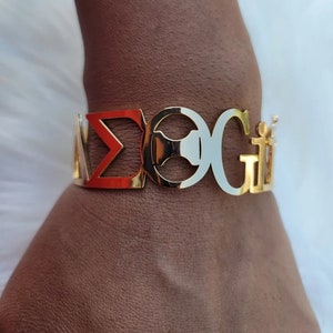 Delta Bracelet - Delta Sigma Theta Bracelet - Sorority Bracelet - Delta 1913 Bracelet - Delta Girl Bracelet in silver & gold
