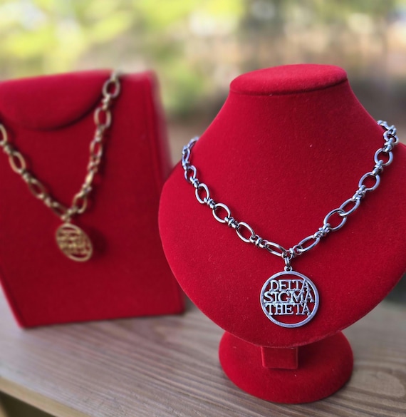 Delta Sigma Theta Necklace- Sorority Necklace Delta Jewelry