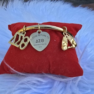 Delta Shackle Screw Bar Bangle Bracelet - Delta Sigma Theta Bracelet - Sorority Bracelet - DST Bracelet - Divine Nine - Sorority Jewelry image 4