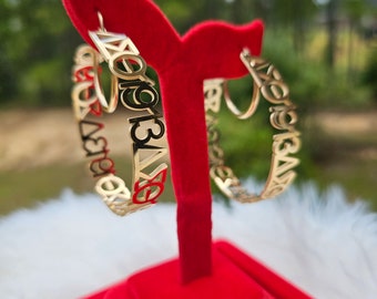 Delta Hoop Earrings - DST Earrings - Delta Sigma Theta earrings - Sorority Jewelry - Jewelry - FREE SHIPPING
