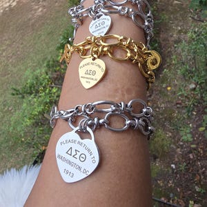 Delta Bracelet - Delta Sigma Theta Bracelet - Sorority Bracelet - Delta 1913 Bracelet - Delta Bracelet in silver & gold
